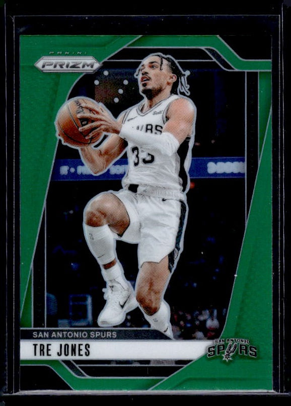 2024-25 Panini Prizm #61 Tre Jones Prizms Green