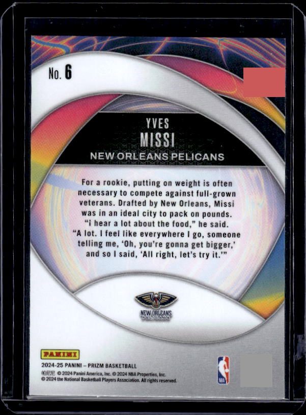 2024-25 Panini Prizm #6 Yves Missi Instant Impact