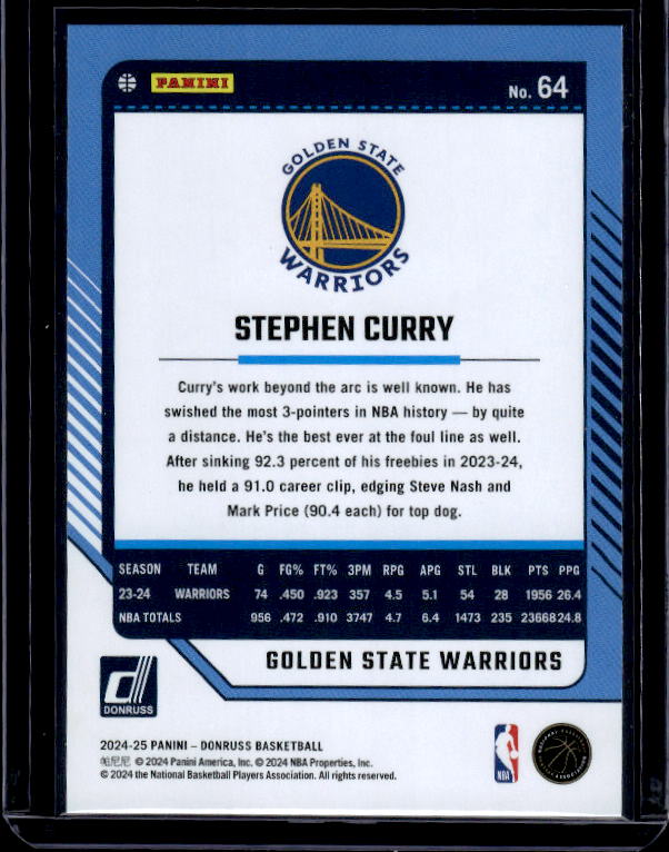 2024-25 Donruss #64 Stephen Curry Winter
