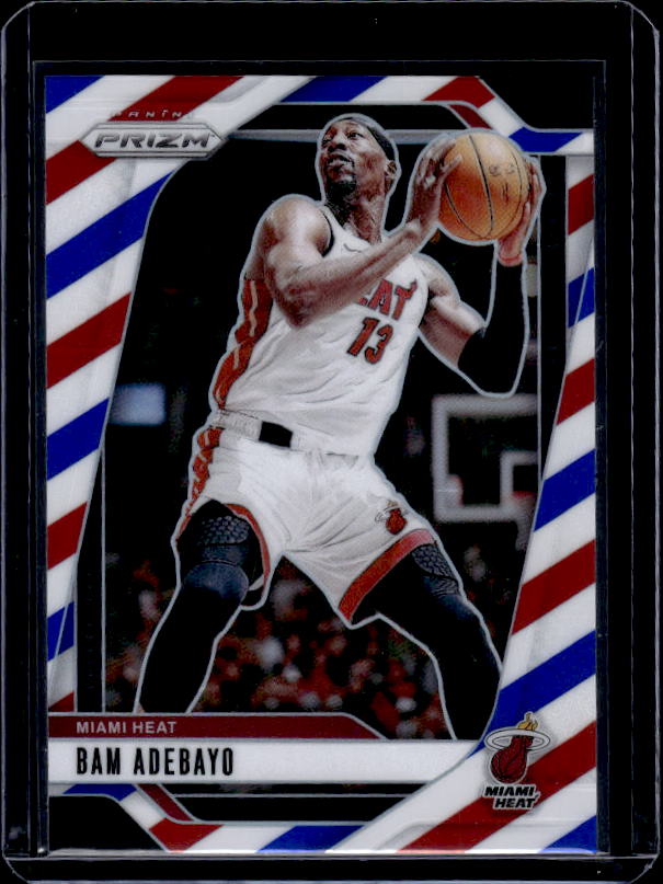 2024-25 Panini Prizm #97 Bam Adebayo Prizms Red White and Blue