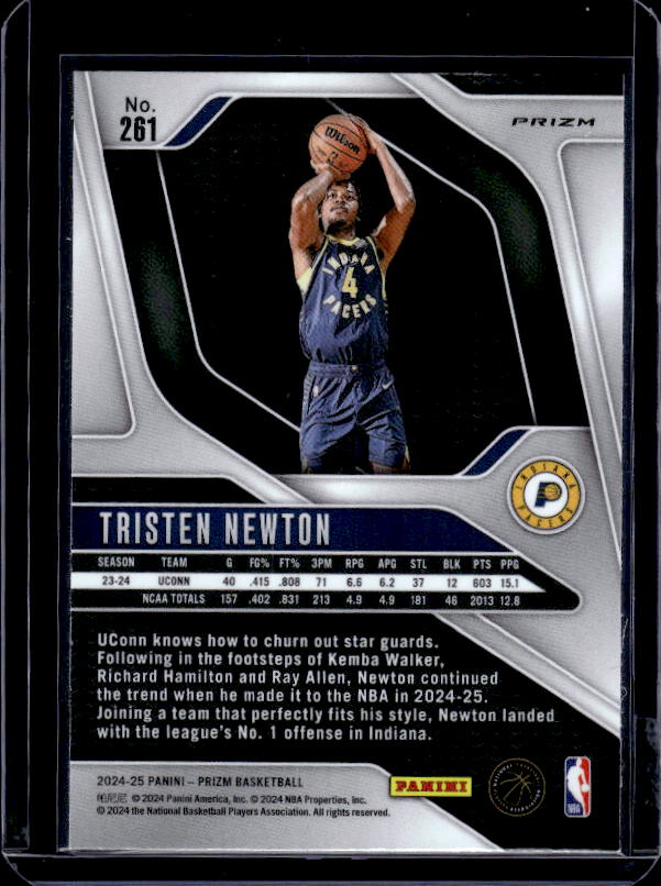 2024-25 Panini Prizm #261 Tristen Newton Prizms Red White and Blue