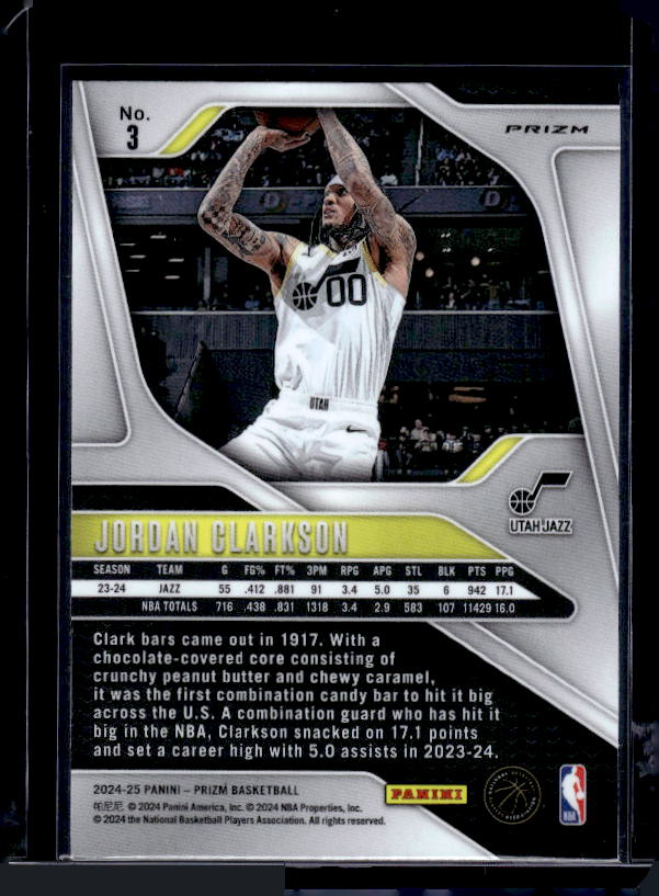 2024-25 Panini Prizm #3 Jordan Clarkson Prizms Ice