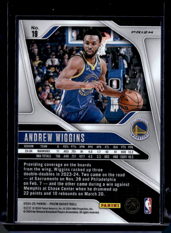 2024-25 Panini Prizm #19 Andrew Wiggins Prizms Ice
