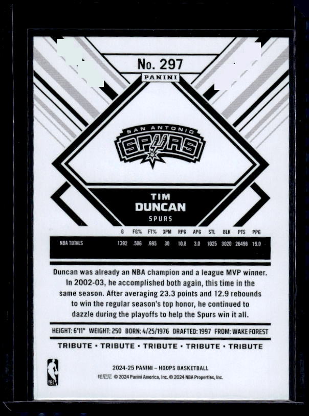 2024-25 Hoops #297 Tim Duncan