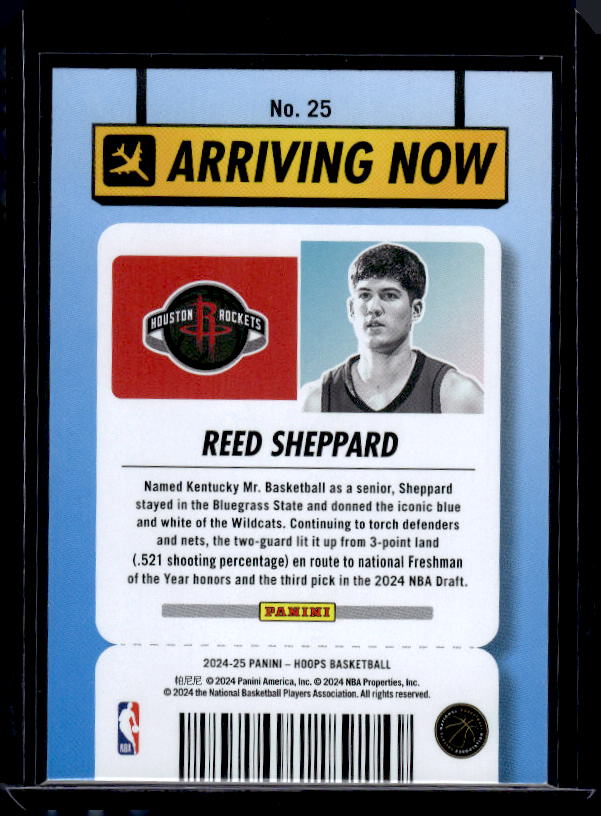 2024-25 Hoops #25 Reed Sheppard Arriving Now