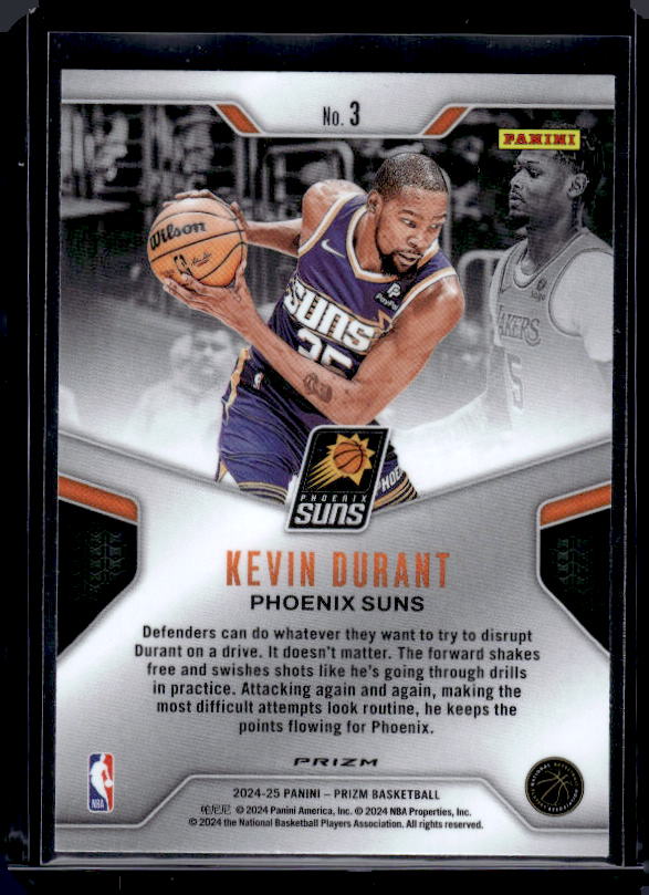 2024-25 Panini Prizm #3 Kevin Durant Dominance Prizms Silver