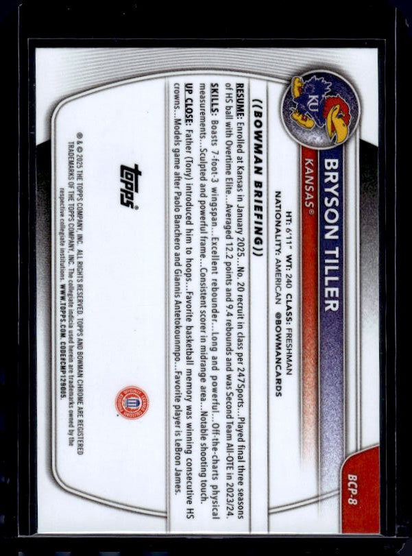 2025-26 Bowman #BCP-8 Bryson Tiller Chrome Prospects