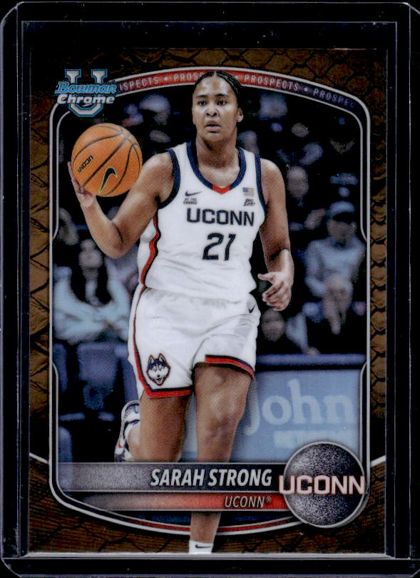 2025-26 Bowman #BCP-80 Sarah Strong Chrome Prospects Reptilian Refractor