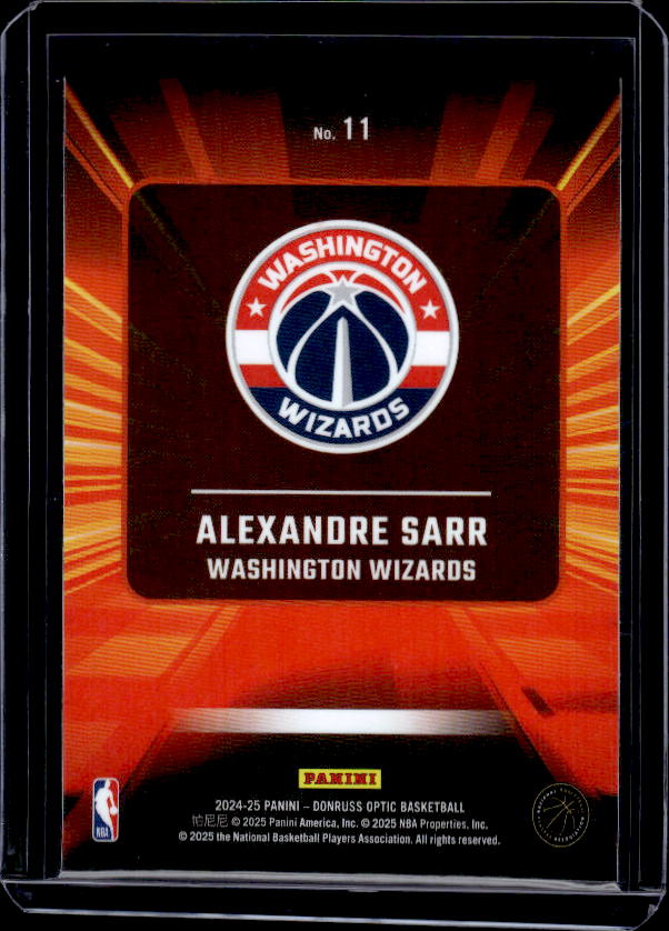 2024-25 Donruss Optic #11 Alexandre Sarr Express Lane