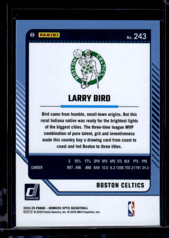 2024-25 Donruss Optic #243 Larry Bird