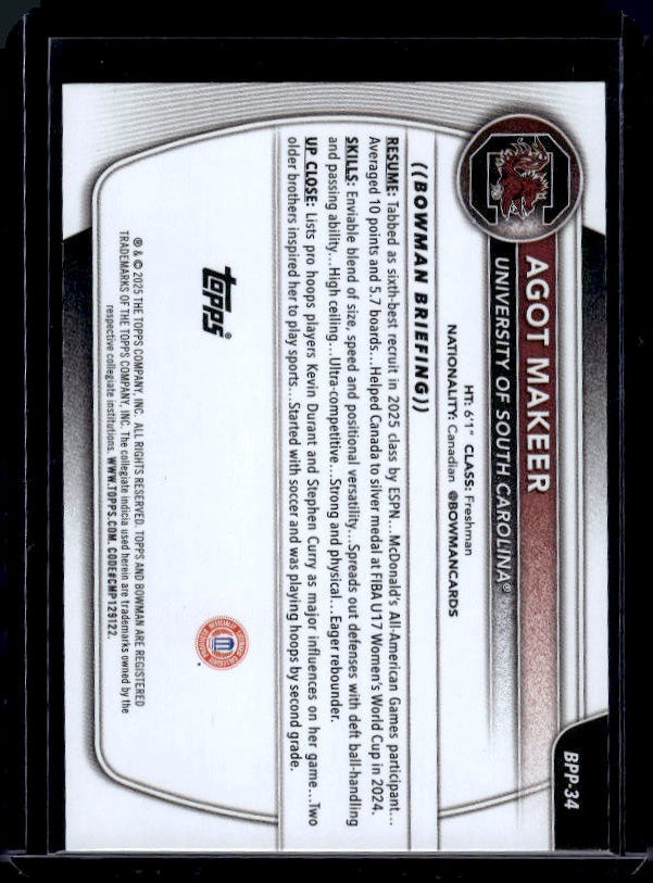 2025-26 Bowman #BPP-34 Agot Makeer Prospects
