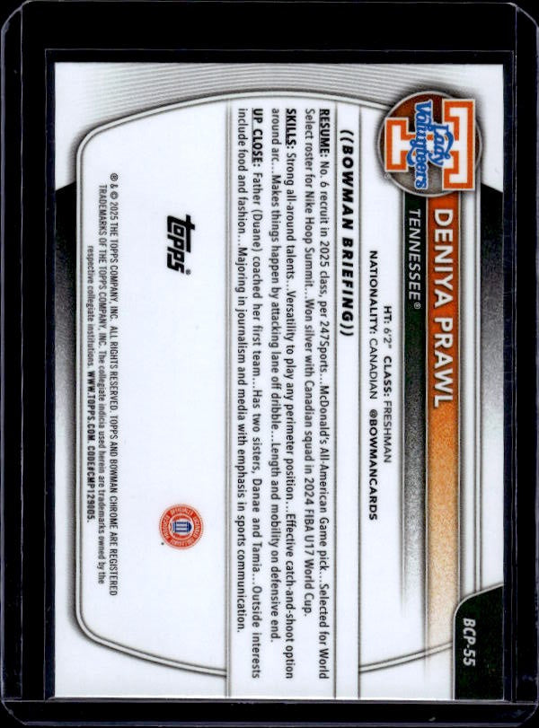 2025-26 Bowman #BCP-55 Deniya Prawl Chrome Prospects
