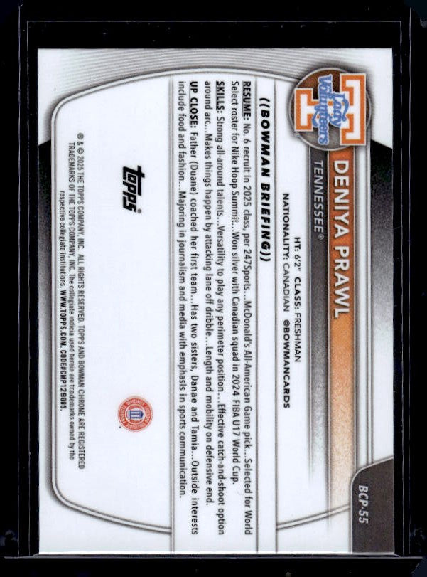 2025-26 Bowman #BCP-55 Deniya Prawl Chrome Prospects