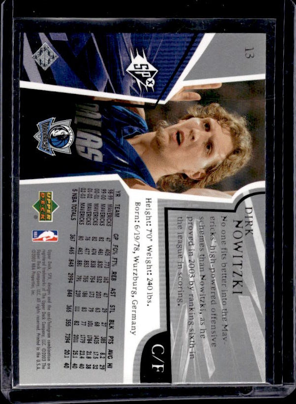 2003-04 SPx #13 Dirk Nowitzki