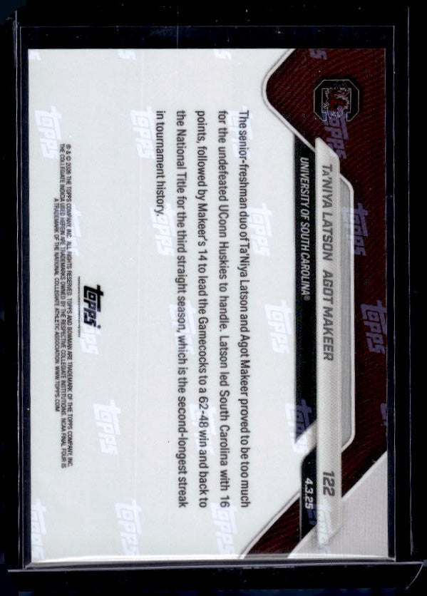 #122 Ta'niya Latson Agot Maker Topps Now Orange /25