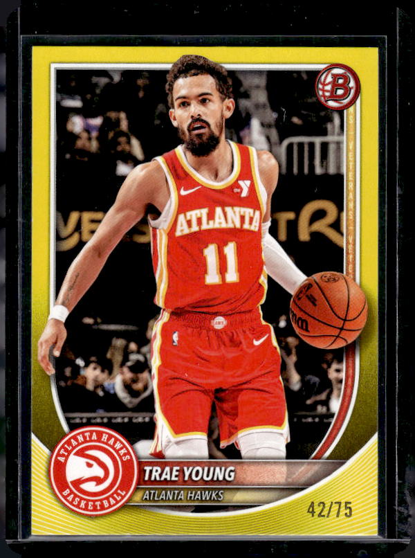 2025-26 Bowman #83 Trae Young Yellow Border #/75