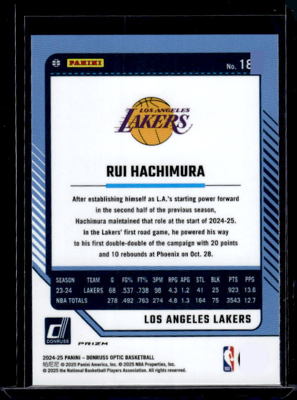 2024-25 Donruss Optic #18 Rui Hachimura Holo
