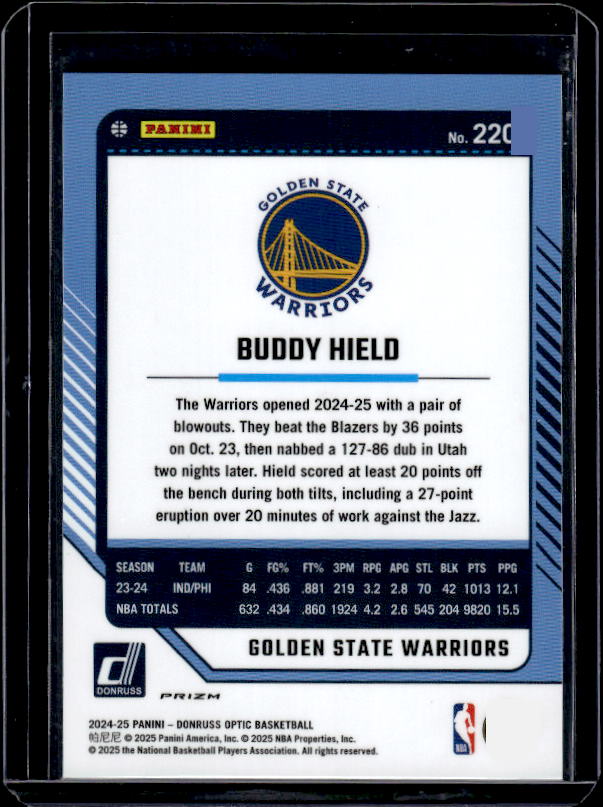 2024-25 Donruss Optic #220 Buddy Hield Purple