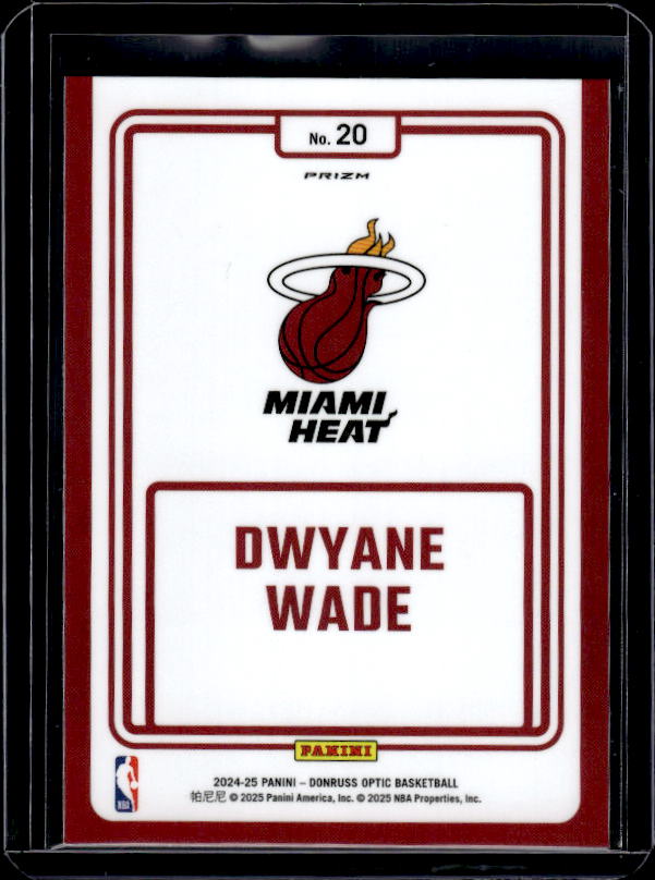 2024-25 Donruss Optic #20 Dwyane Wade Winner Stays Purple