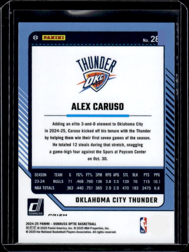 2024-25 Donruss Optic #28 Alex Caruso Purple