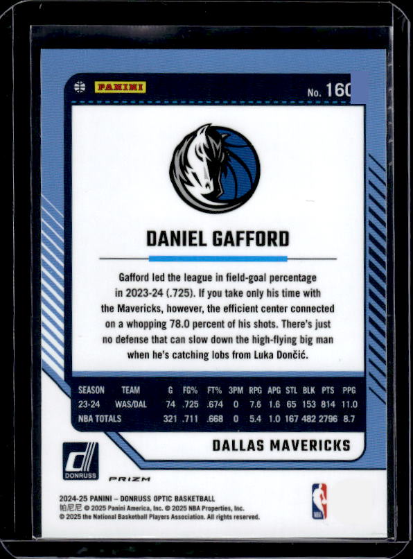 2024-25 Donruss Optic #160 Daniel Gafford Purple