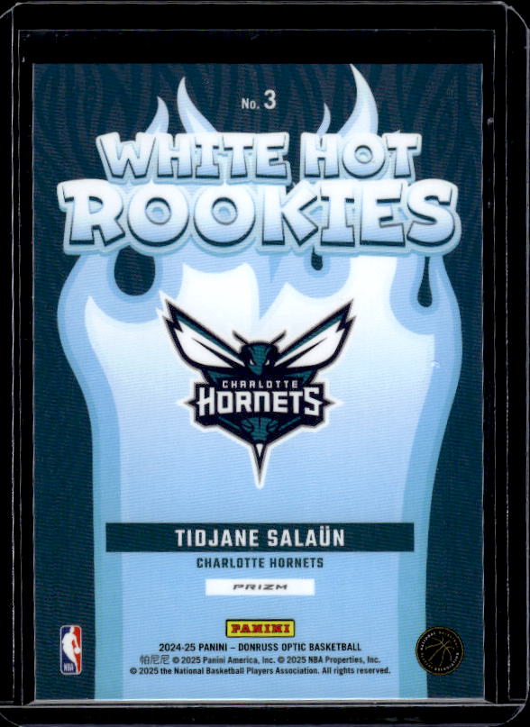 2024-25 Donruss Optic #3 Tidjane Salaun White Hot Rookies Purple