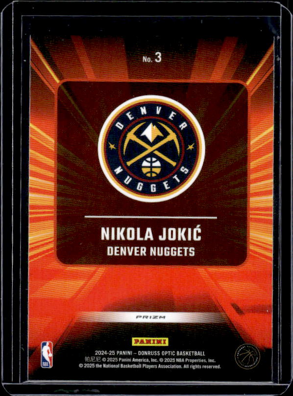 2024-25 Donruss Optic #3 Nikola Jokic Express Lane Purple