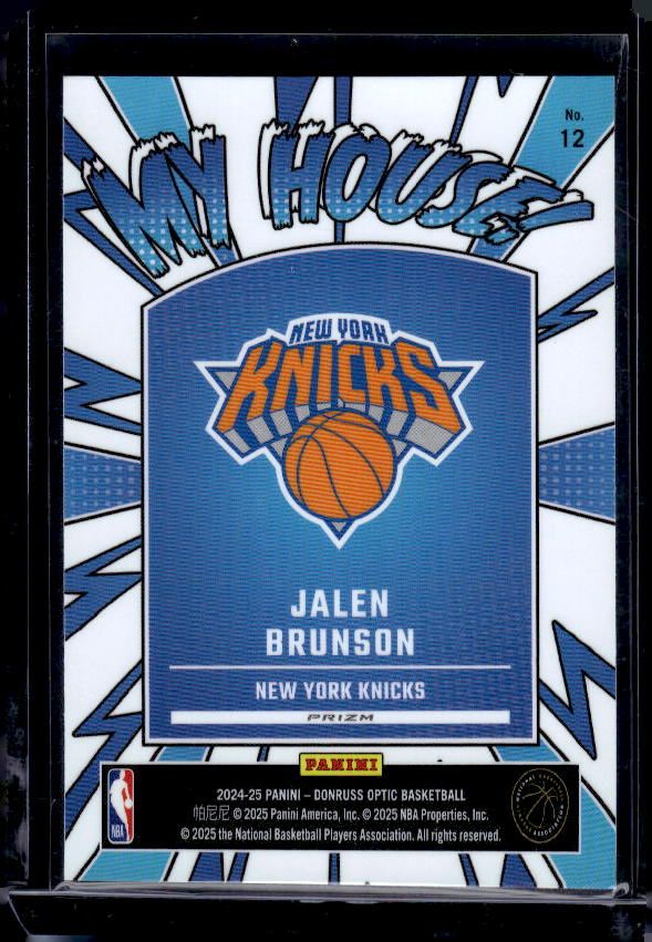 2024-25 Donruss Optic #12 Jalen Brunson My House Purple