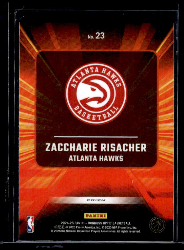 2024-25 Donruss Optic #23 Zaccharie Risacher Express Lane Purple