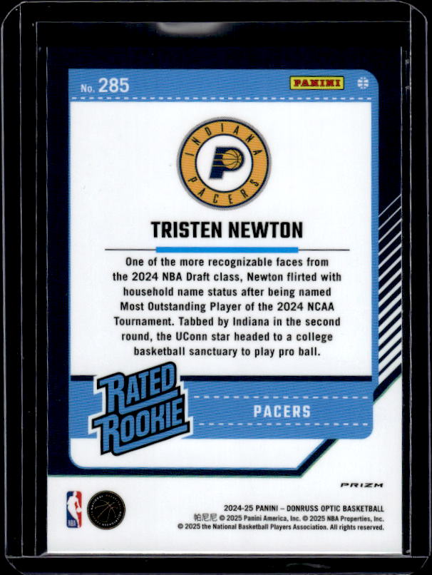 2024-25 Donruss Optic #285 Tristen Newton Holo