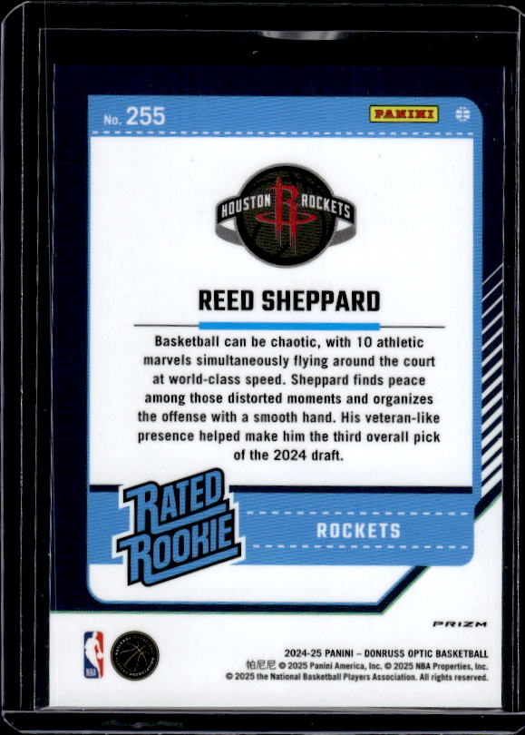 2024-25 Donruss Optic #255 Reed Sheppard Holo