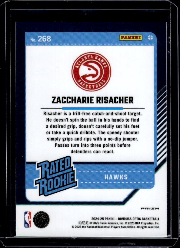 2024-25 Donruss Optic #268 Zaccharie Risacher Holo