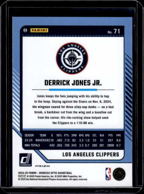 2024-25 Donruss Optic #71 Derrick Jones Jr. Holo