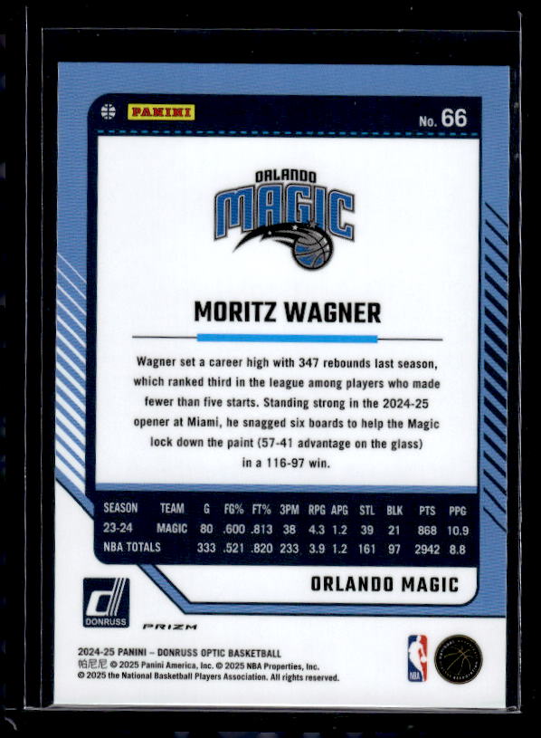 2024-25 Donruss Optic #66 Moritz Wagner Holo