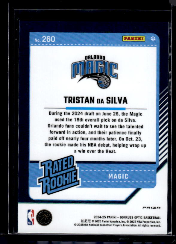 2024-25 Donruss Optic #260 Tristan da Silva Holo