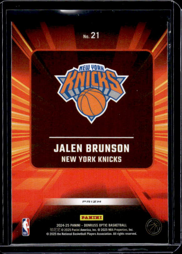 2024-25 Donruss Optic #21 Jalen Brunson Express Lane Holo