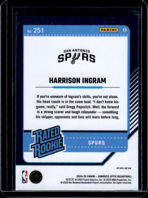 2024-25 Donruss Optic #251 Harrison Ingram Holo
