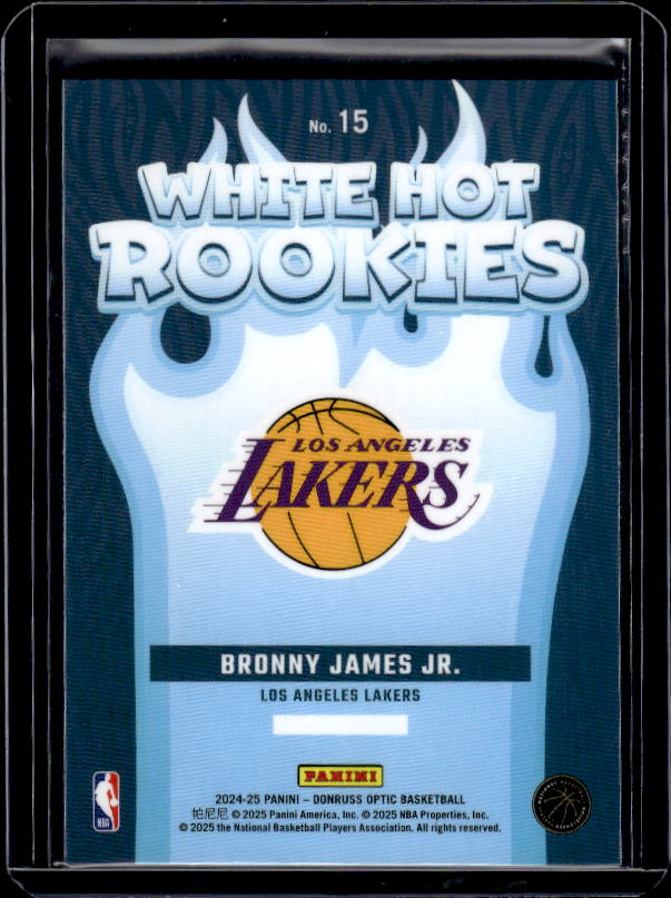 2024-25 Donruss Optic #15 Bronny James Jr. White Hot Rookies