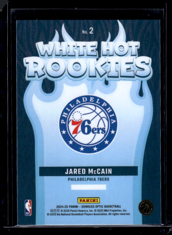 2024-25 Donruss Optic #2 Jared McCain White Hot Rookies