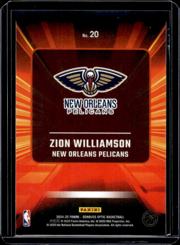 2024-25 Donruss Optic #20 Zion Williamson Express Lane