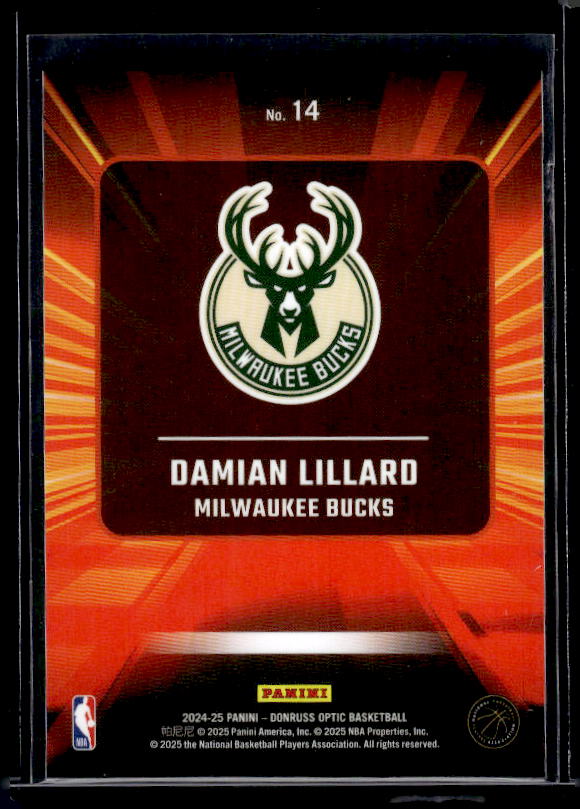 2024-25 Donruss Optic #14 Damian Lillard Express Lane