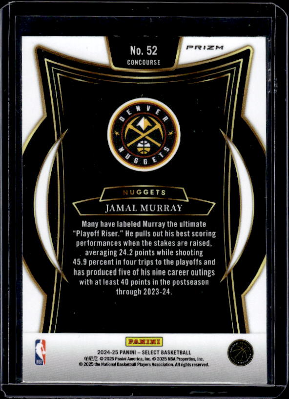 2024-25 Panini Select #52 Jamal Murray Tectonic Prizm
