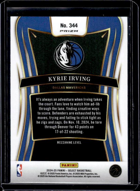 2024-25 Panini Select #344 Kyrie Irving Tectonic Prizm
