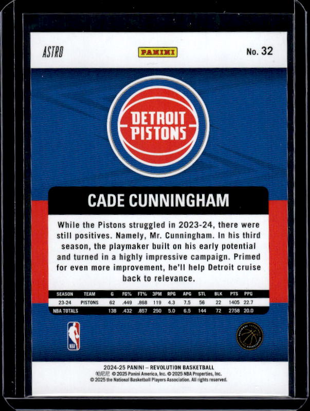 2024-25 Panini Revolution #32 Cade Cunningham Astro