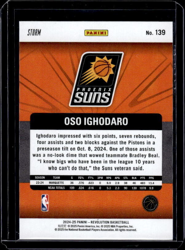2024-25 Panini Revolution #139 Oso Ighodaro Blue Storm