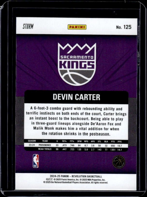 2024-25 Panini Revolution #125 Devin Carter Blue Storm