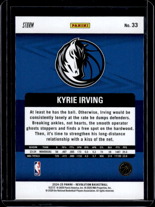 2024-25 Panini Revolution #33 Kyrie Irving Blue Storm