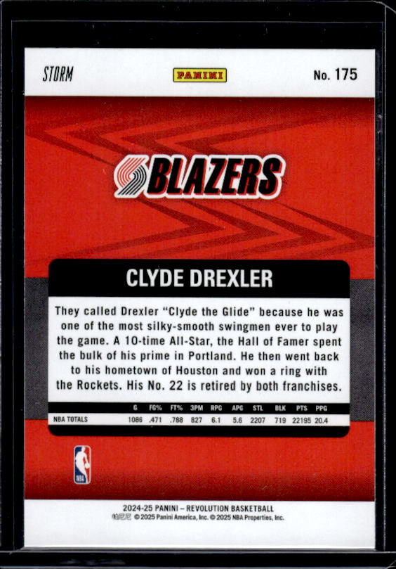 2024-25 Panini Revolution #175 Clyde Drexler Blue Storm