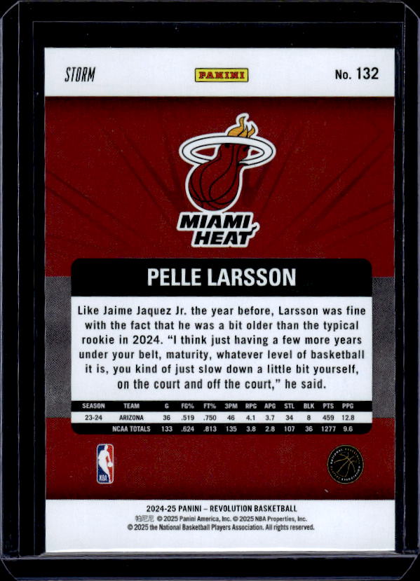 2024-25 Panini Revolution #132 Pelle Larsson Blue Storm