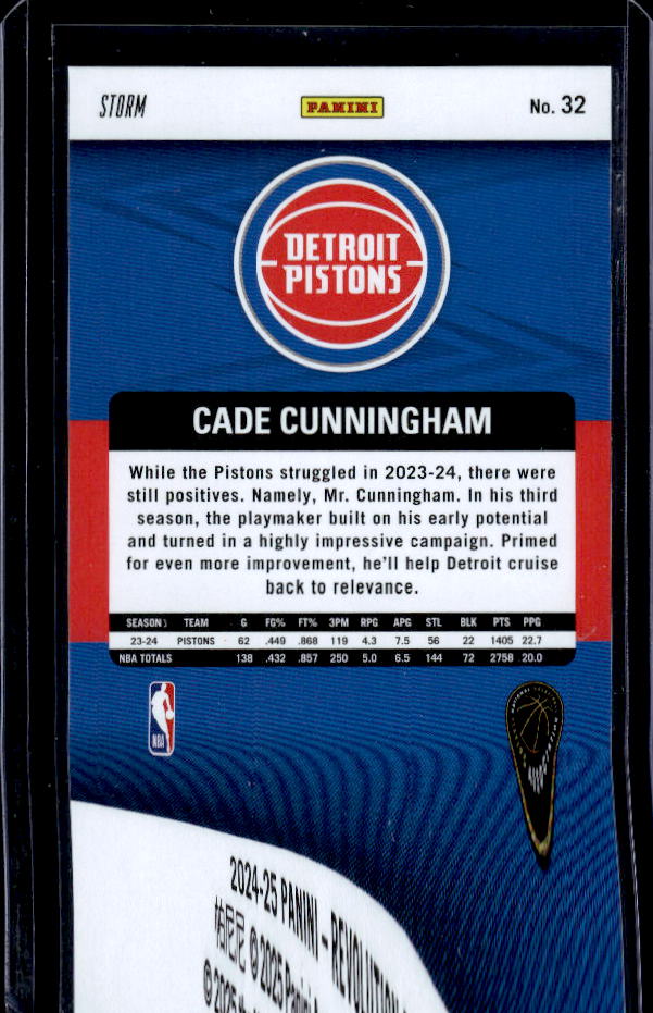 2024-25 Panini Revolution #32 Cade Cunningham Blue Storm